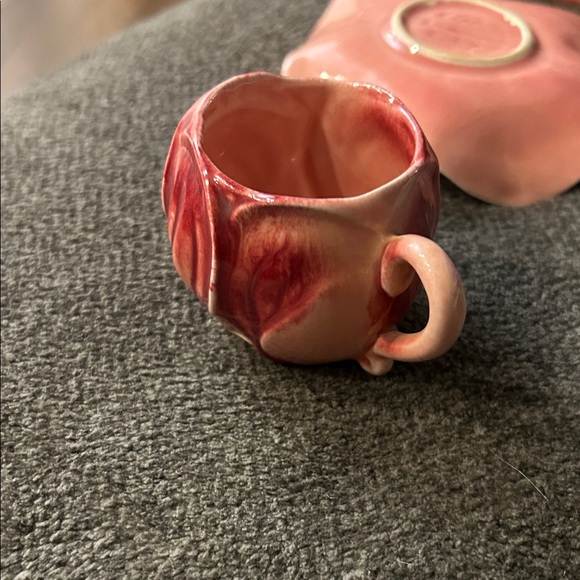 Vgt. Kipp ceramics mini cup and saucer. Demitasse rose pink 1947. - Picture 5 of 5